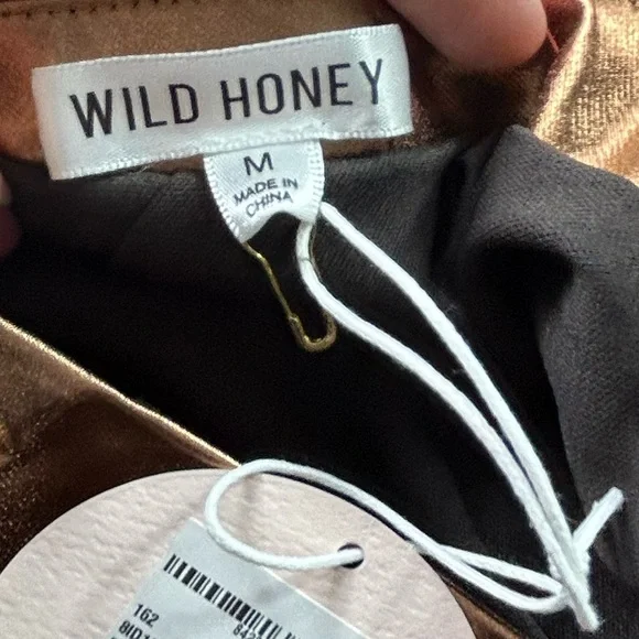NWT Wild Honey Bronze Gold One Shoulder Mini Dress - Picture 5 of 7